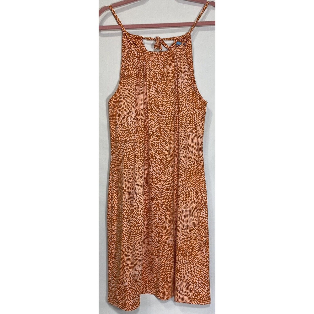 J McLaughlin Maria Halter Dress Orange Pink Catalina Cloth Dotted Womens M